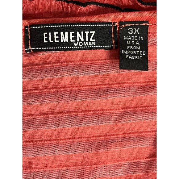 NWT Elementz 3X Pink & Black Wavy Stripe Top Plus Comfy Casual USA - Picture 10 of 12